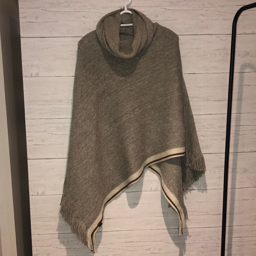 Roots Cowl Neck Poncho Sweater